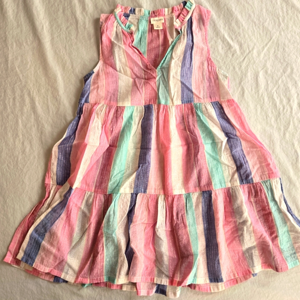 Crewcuts Girls Swim Cover-Up Pastel Dress Metallic Threads M